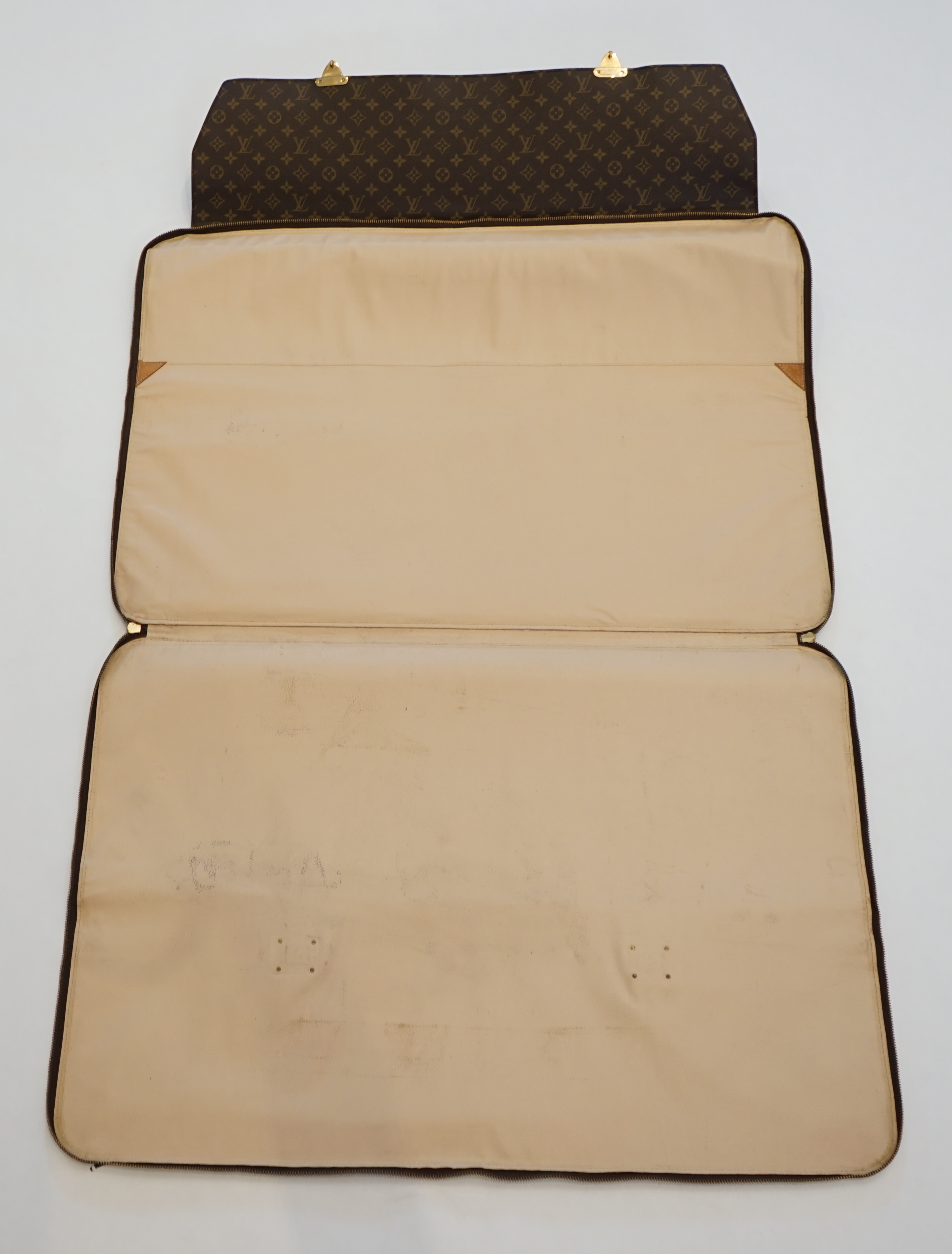 A Louis Vuitton special order folio case width 90cm, depth 4cm, height 63cm